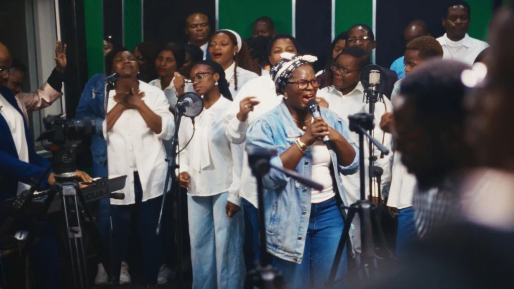 The worship choir singing together at Throne Room Church